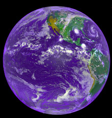 Photo satellite de la terre